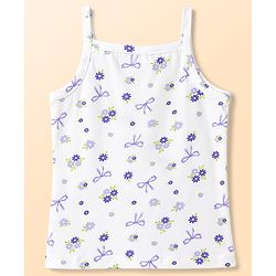 Babyhug 100% Cotton Single Jersey Knit Sleeveless Slips with Floral & Duck Print Pack of 3 - Multicolour