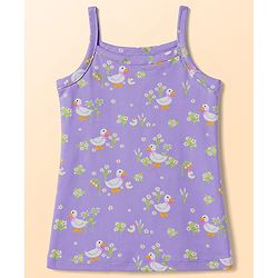 Babyhug 100% Cotton Single Jersey Knit Sleeveless Slips with Floral & Duck Print Pack of 3 - Multicolour
