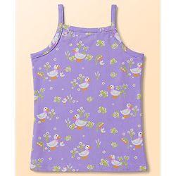 Babyhug 100% Cotton Single Jersey Knit Sleeveless Slips with Floral & Duck Print Pack of 3 - Multicolour