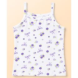 Babyhug 100% Cotton Single Jersey Knit Sleeveless Slips with Floral & Duck Print Pack of 3 - Multicolour