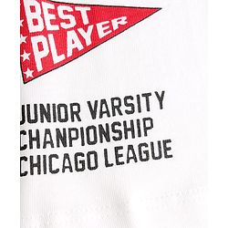 Babyhug Single Jersey Knit Half Sleeves T-Shirt & Denim Shorts Set With Ball Print - White & Blue