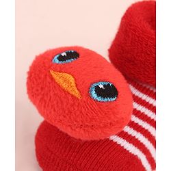 Cute Walk by Babyhug Sock Shoes with Duck Applique - Red
