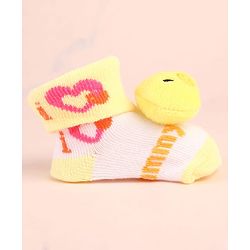 Cute Walk by Babyhug Sock Shoes with Duck Applique - Yellow