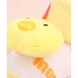 Cute Walk by Babyhug Sock Shoes with Duck Applique - Yellow