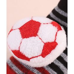 Cute Walk by Babyhug Ankle Length Socks Shoes With Ball Applique & Stripes - Multicolour