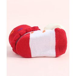 Cute Walk by Babyhug Sock Shoes With Floral Applique - Multicolour