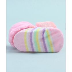 Cute Walk by Babyhug Socks Shoes With Cat Applique - Multicolor