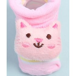 Cute Walk by Babyhug Socks Shoes With Cat Applique - Multicolor