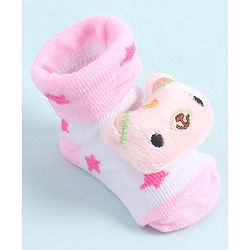 Cute Walk by Babyhug Socks Shoes With Animal Applique - Pink