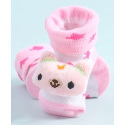 Cute Walk by Babyhug Socks Shoes With Animal Applique - Pink