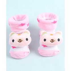 Cute Walk by Babyhug Socks Shoes With Animal Applique - Pink