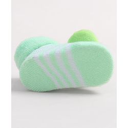 Cute Walk by Babyhug Fabric Ankle Length Socks Shoes with Duck Applique- Sea Green