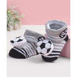 Cute Walk by Babyhug Socks Shoes With Football Applique - Multicolor