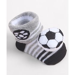 Cute Walk by Babyhug Socks Shoes With Football Applique - Multicolor