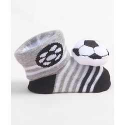 Cute Walk by Babyhug Socks Shoes With Football Applique - Multicolor