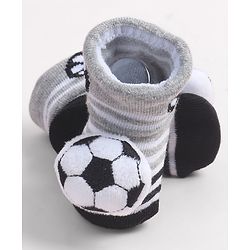 Cute Walk by Babyhug Socks Shoes With Football Applique - Multicolor