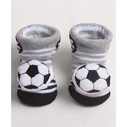 Cute Walk by Babyhug Socks Shoes With Football Applique - Multicolor