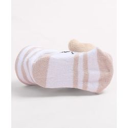 Cute Walk by Babyhug Fabric Ankle Length Socks Shoes with Train Design & Kitten Applique- Biege