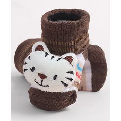 Cute Walk by Babyhug Socks Shoes With Cat Applique - Multicolor