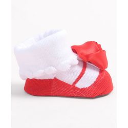 Cute Walk by Babyhug Socks Shoes With Floral Applique - Multicolor
