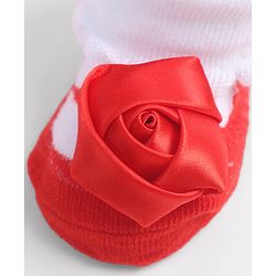 Cute Walk by Babyhug Socks Shoes With Floral Applique - Multicolor