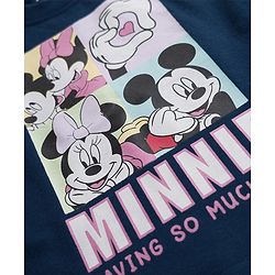 Babyhug Disney Single Jersey Knit Full Sleeves T-Shirt & Pyjama Night Suit With Minnie Mouse Graphics - Navy Blue