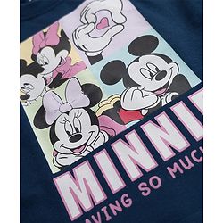 Babyhug Disney Single Jersey Knit Full Sleeves T-Shirt & Pyjama Night Suit With Minnie Mouse Graphics - Navy Blue