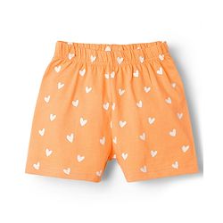 Babyhug Disney Half Sleeves T-Shirt & Shorts Night-Suit With Marie Graphics - Orange