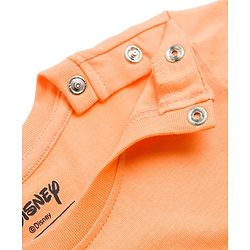 Babyhug Disney Half Sleeves T-Shirt & Shorts Night-Suit With Marie Graphics - Orange