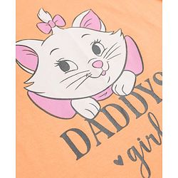 Babyhug Disney Half Sleeves T-Shirt & Shorts Night-Suit With Marie Graphics - Orange