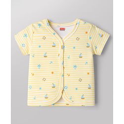 Babyhug 100% Cotton Knit Half Sleeves Nautical Theme Printed Jhablas Pack Of 3 - Multicolor