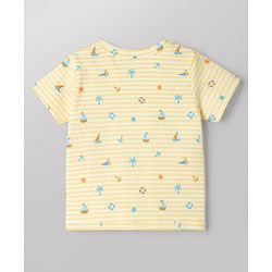Babyhug 100% Cotton Knit Half Sleeves Nautical Theme Printed Jhablas Pack Of 3 - Multicolor