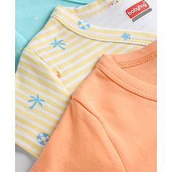 Babyhug 100% Cotton Knit Half Sleeves Nautical Theme Printed Jhablas Pack Of 3 - Multicolor