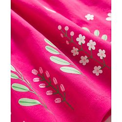 Babyhug Single Jersey Knit Frill Sleeves Frock with Floral Print - Pink