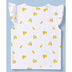 Babyhug 100% Cotton Interlock Knit Half Sleeves Front Open Jhablas With Floral & Fruit Print Pack of 3 - White & Peach