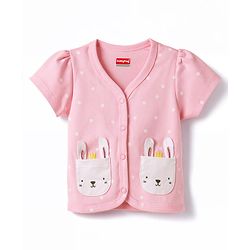 Babyhug 100% Cotton Interlock Knit Half Sleeves Jhablas With Polka Dots Print & Animal Applique Pockets Pack of 3 - Multicolor