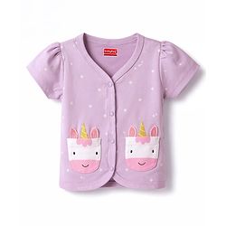 Babyhug 100% Cotton Interlock Knit Half Sleeves Jhablas With Polka Dots Print & Animal Applique Pockets Pack of 3 - Multicolor