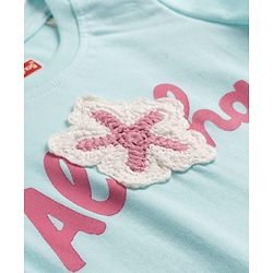Babyhug Cotton Knit Half Sleeves Top with Starfish Applique - Multicolor
