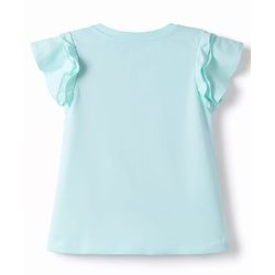 Babyhug Cotton Knit Half Sleeves Top with Starfish Applique - Multicolor