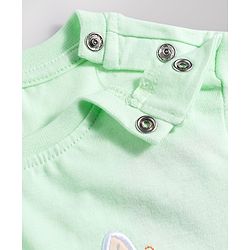 Babyhug Cotton Knit Half Sleeves Top With Butterfly Embroidery - Multicolor