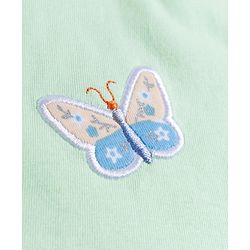 Babyhug Cotton Knit Half Sleeves Top With Butterfly Embroidery - Multicolor
