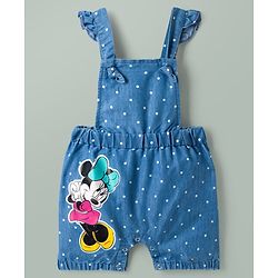 Babyhug Disney Cotton Knit Half Sleeves T-Shirt & Dungaree Set with Minnie Mouse Graphic - Multicolor