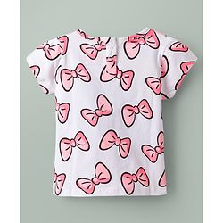 Babyhug Disney Cotton Knit Half Sleeves T-Shirt & Dungaree Set with Minnie Mouse Graphic - Multicolor