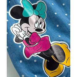 Babyhug Disney Cotton Knit Half Sleeves T-Shirt & Dungaree Set with Minnie Mouse Graphic - Multicolor