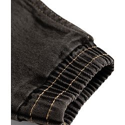 Babyhug Denim Washed Full Length Jeans With Stretch & Lion Print - Charcoal Grey