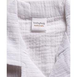 Babyhug Cotton Woven Shirt Half Sleeve Resort Collar Solid White 9-12 Months