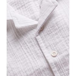 Babyhug Cotton Woven Shirt Half Sleeve Resort Collar Solid White 9-12 Months