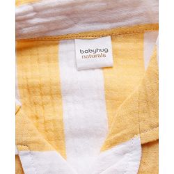 Babyhug Cotton Woven Shirt Half Sleeve Resort Collar Striped Yellow 9-12 Months
