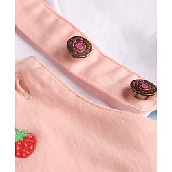 Babyhug Twill Woven Frocks with Inner Tee Strawberry Embroidered Pink 12-18 Months