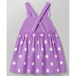 Babyhug Cotton Knit Frocks with Inner Tee Polka Dot Lavender 3-6 Months